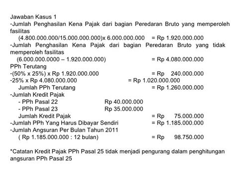 Detail Contoh Perhitungan Pph Koleksi Nomer