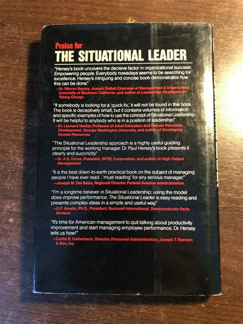 The Situational Leader By Dr Paul Hersey Good Hardcover 1985 Signed