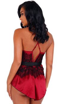Glamourous Satin Babydoll Sexy Red Satin Lingerie Yandy