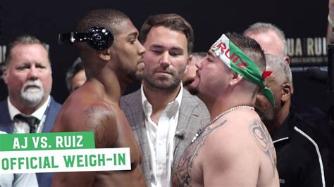 Anthony Joshua Vs Andy Ruiz Jr Official Weigh Ins Youtube