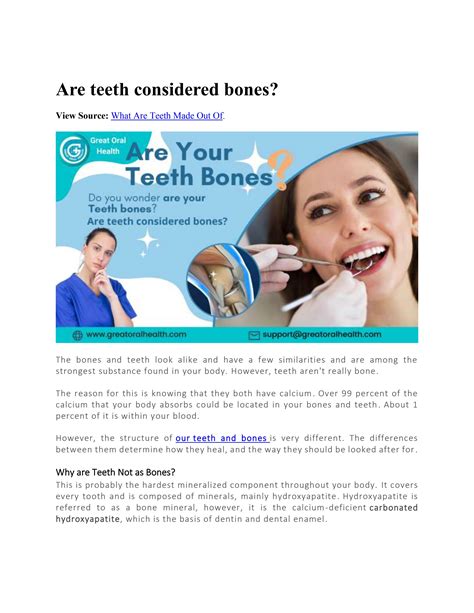 Are Teeth Considered Bones By Great Oral Health Issuu