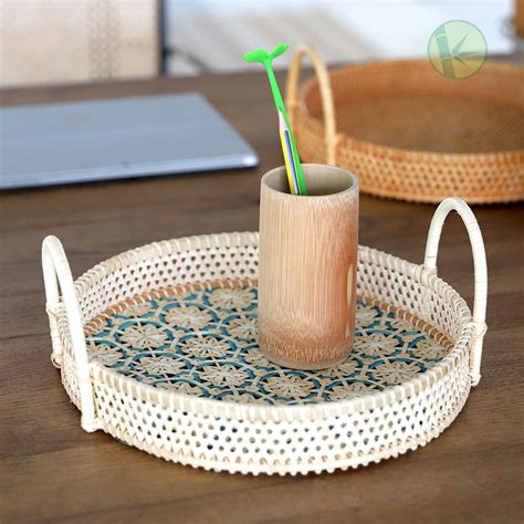 New Round Serving Tray Made Of Bamboo In Vietnam Vietnam Handicraft