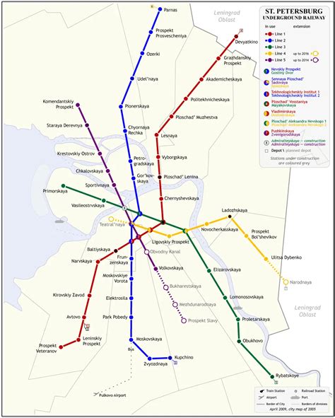 Saint Petersburg Metro System Map - MapSof.net