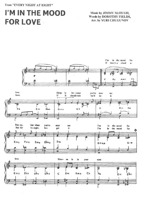 I M In The Mood For Love Piano Sheet Music Easy Sheet Music