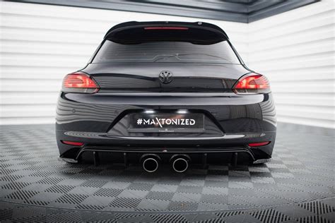 Heck Ansatz Diffusor V 2 für Volkswagen Scirocco Mk3 R32 Auspuff sc