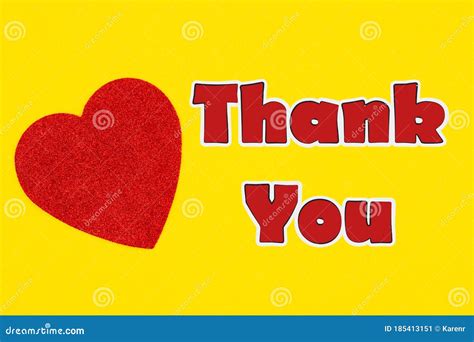 Thank You Message with a Red Heart Stock Image - Image of thank, sparkle: 185413151