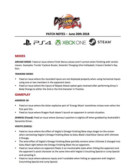 Dragon Ball Fighterz Veja Os Patch Notes Da Atualiza O