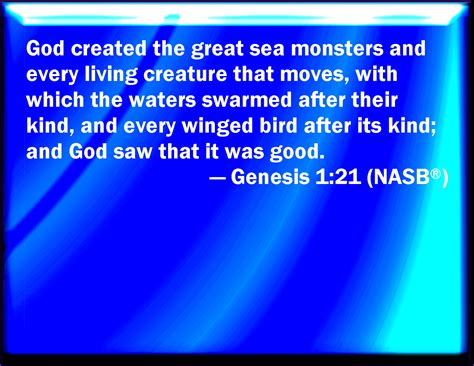 Genesis And God Created Great Whales And Every Living Creature