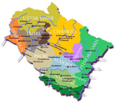 Tourist places in uttarakhand: UTTARAKHAND MAP