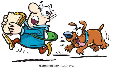 Dog Chasing Mailman Stock Vector (Royalty Free) 171748403 | Shutterstock