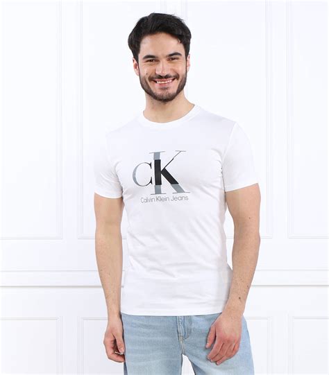 T Shirt Disrupted Monologo Tee Slim Fit Calvin Klein Jeans White