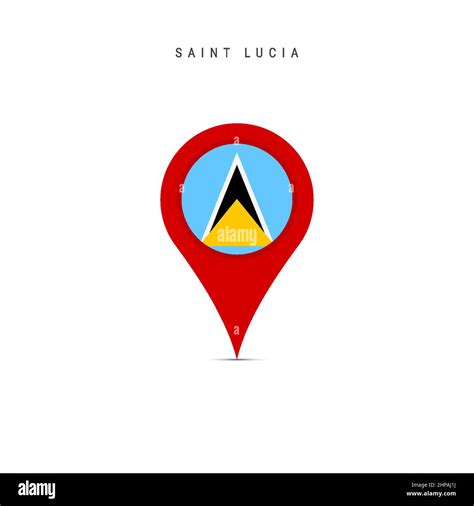 Marcador de mapa de lágrima con bandera de Santa Lucía Bandera de San