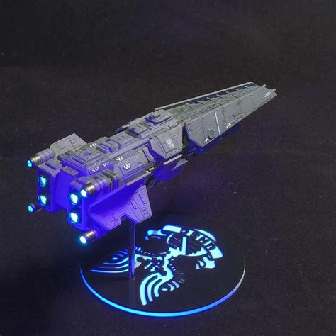 Halo Unsc 3d Printed Warship Halberd Class Destroyer Model Ship Self