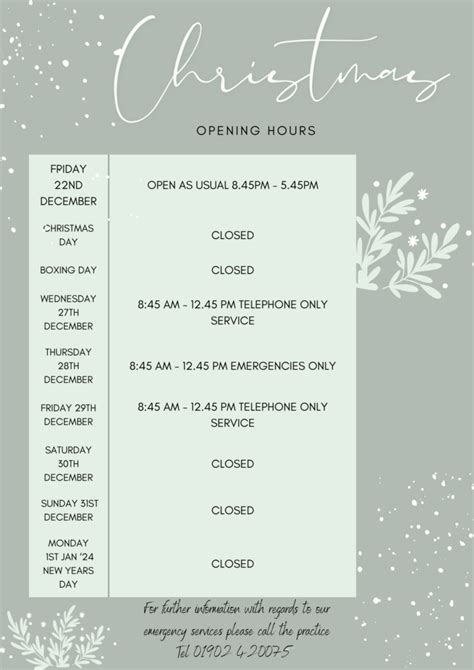 Christmas 2023 Open Hours Wolverhampton Dentist Larcholme Dental