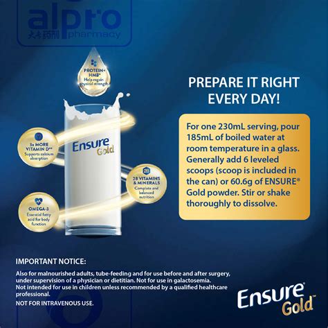 Abbott Ensure Gold Wheat 2x850g Complete Nutrition Alpro Pharmacy