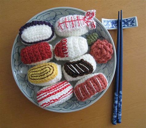 Crocheted Sushi Platter Pattern