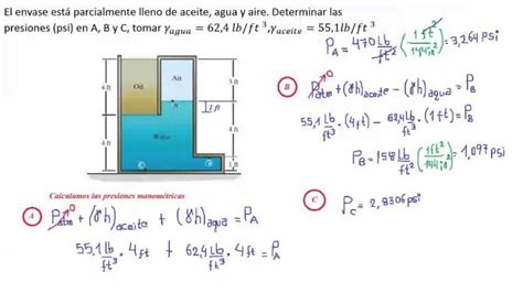 Calculo De Presion Hidrostatica Mecánica De Fluidos Ingeniería Hidráulica Udocz