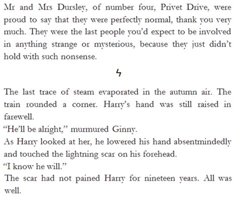 The First Paragraph In The Harry Potter Book Series And The Last