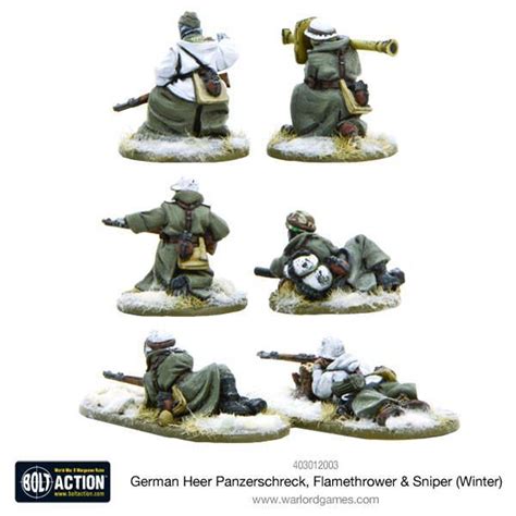 Bolt Action German Heer Panzerschreck Flamethrower And Sniper Teams Winter