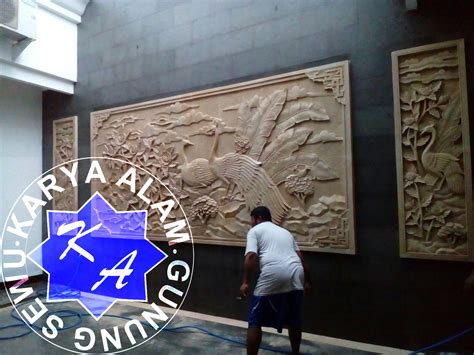 Relief Batu Alam Dinding Motif Merak Batu Alam Gunung Sewu Jual