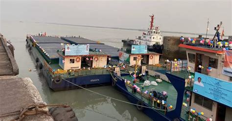 Haldia Maiden Inland Waterway Tata Steel Cargo Transport From Haldia