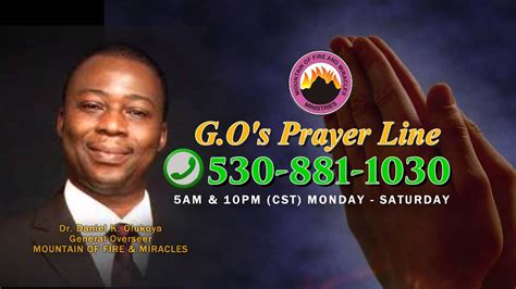 Mountain Of Fire Miracles General Overseer Prayer Line Youtube