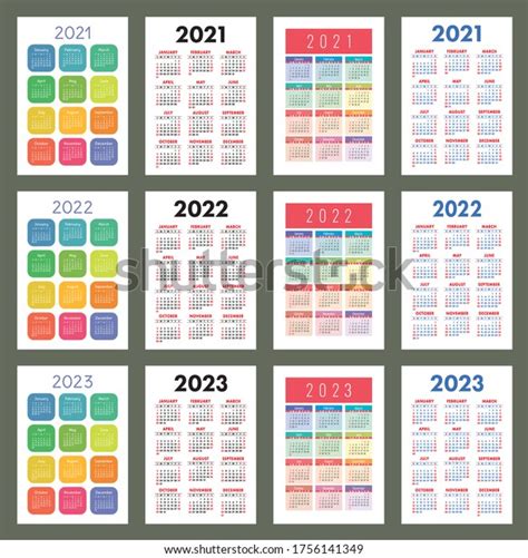 Calendar And English Color Vector Set Vertical Wall