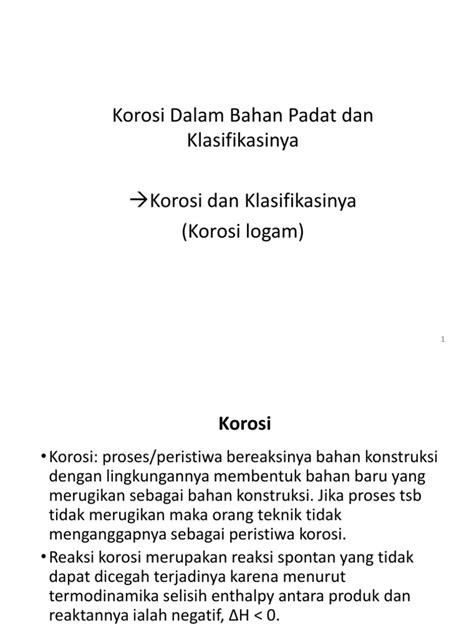 Materi Korosi Dan Klasifikasinya Pdf