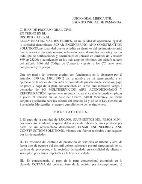 Result Images Of Ejemplo De Escrito Inicial De Demanda Mercantil