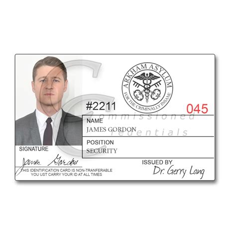 Custom Arkham Asylum Id Commissioned Credentials