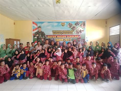 Program Kodam II Sriwijaya Dapur Masuk Sekolah Digelar Koramil 416 04