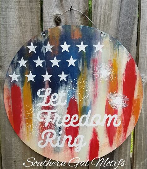 Let Freedom Ring Patriotic Door Hanger Patriotic Door Hanger Door