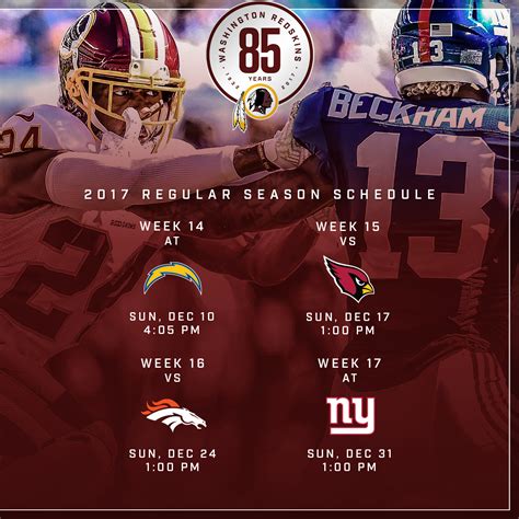 2017 Redskins Schedule Release on Behance