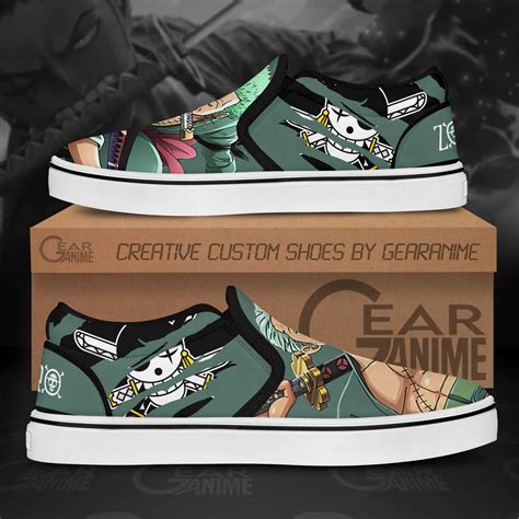 Roronoa Zoro Slip On Sneakers One Piece Custom Anime Shoes