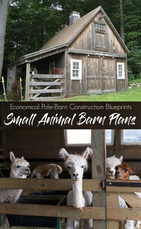 3 Small Animal Barn Plans Complete Pole Barn Construction Etsy Barn