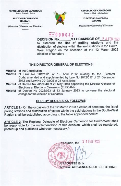 Crtvweb On Twitter Senatorial Vote Cameroon Elecam Makes