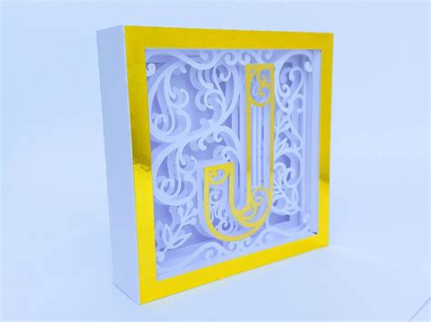 Letter J Shadow Box 3d Alphabet Svg Cut Files Cricut Letters Lightbox