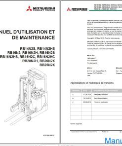 Mitsubishi Forklift RB14N2HS RB20N2H Schematic Operation