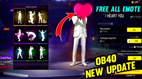 FREE EMOTES LINK SYSTEM FREE FIRE OB40 NEW EMOTE LINK SYSTEM FREE