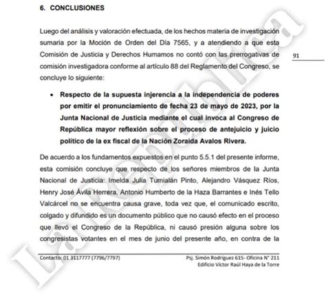 Informe de la Comisión de Justicia concluye que integrantes de la JNJ