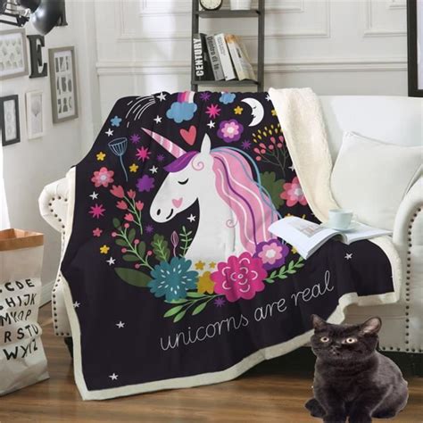 Couverture Imprim E Licorne Couverture Polaire Faux Velours Cm