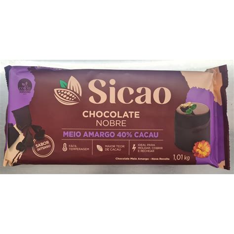 Chocolate Sicao Nobre Barra Meio Amargo Kg Envio Imediato Shopee