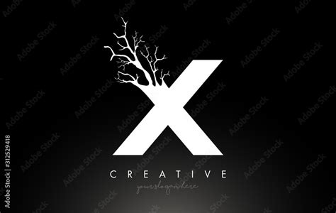 Letter X Design Logo with Creative Tree Branch. X Letter Tree Icon Logo ...