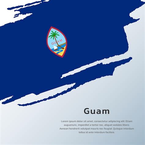 Ilustraci N De La Plantilla De La Bandera De Guam Vector Premium