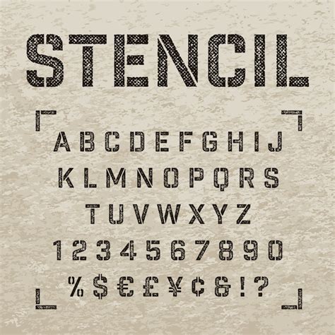 Premium Vector Stamp Stencil Letters Numbers And Symbols Grunge