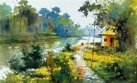 Pin By Shamima Sultana On DipuWatercolor Art Watercolor Landscape