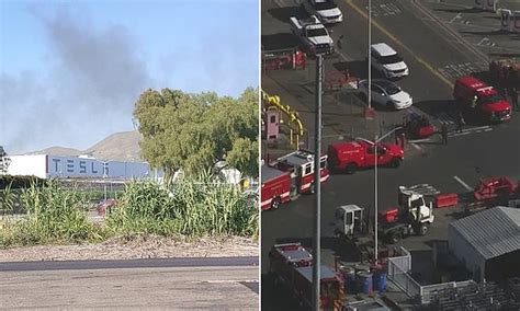 Tesla Factory Fire Smoke Seen Rising From Elon Musks Fremont Plant