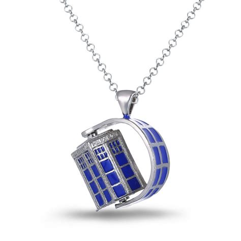 Doctor Who Tardis Necklace Rotating Tardis Necklace Scifi Geek Store