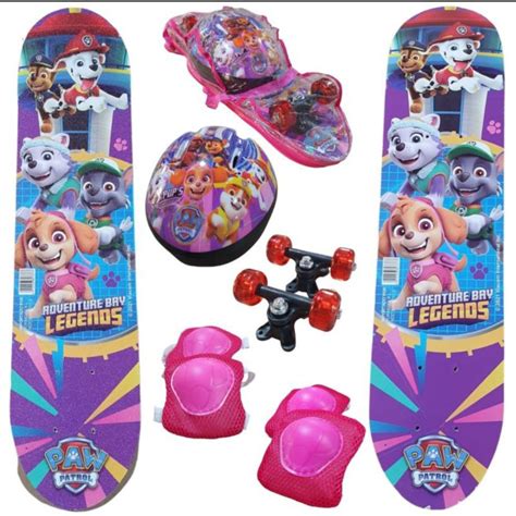 Brinquedo Skate Infantil Patrulha Canina Personagem Skye Rosa Para