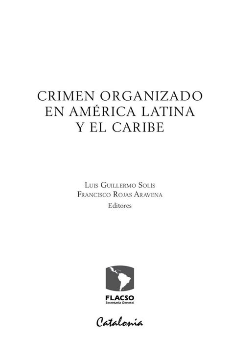 PDF Crimen organizado en amériCa Latina y eL Caribe y diferenciar